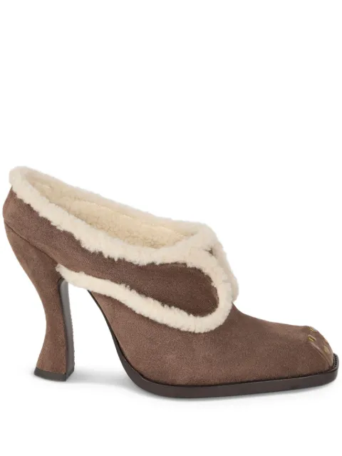 ETRO 105mm shearling-trimmed suede mules WS4M0012AP358