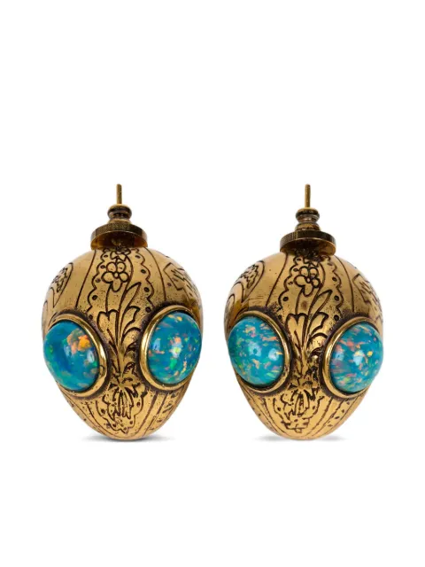 ETRO floral-etched opal earrings Gold WF5A0072AM054