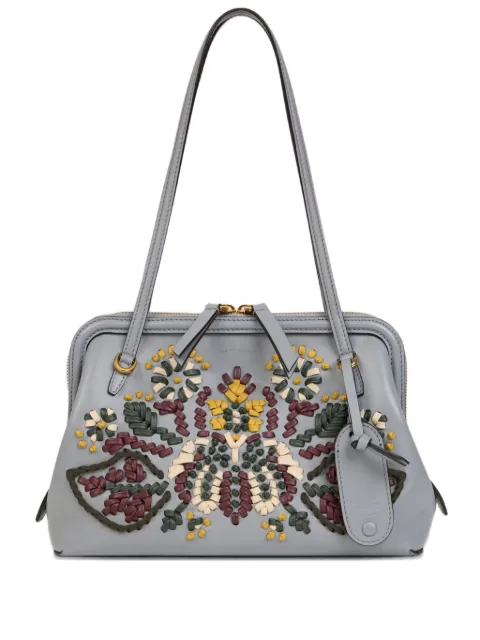 ETRO small leather doc shoulder bag with embroidery Grey WP1B0032AE291