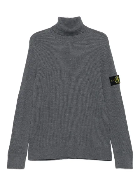 Stone Island ribbed turtleneck sweater Grey K2S155100052S00C2