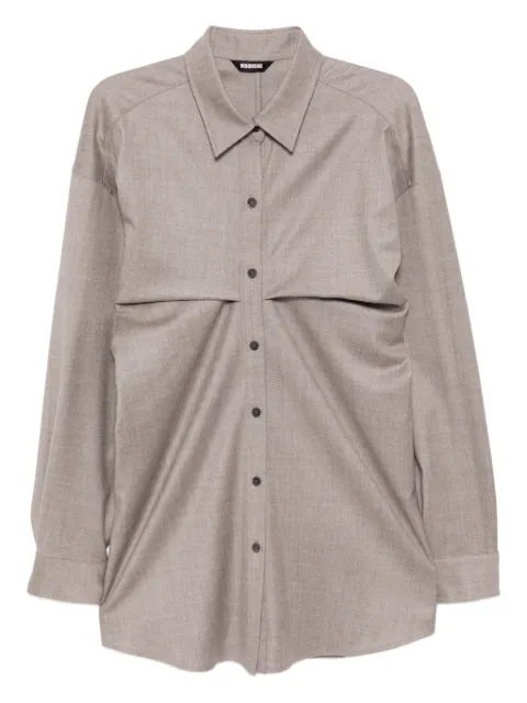 Moohong pleated shirt Brown 25FWWSH01