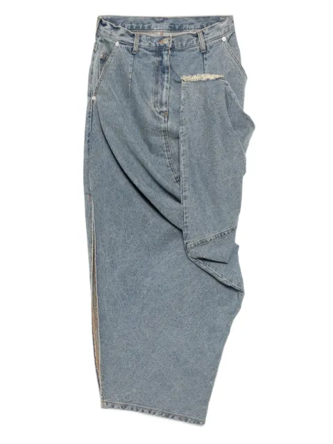 Moohong asymmetric skirt Blue 25FWWSK04