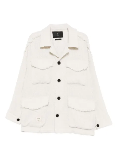 FIVE CM logo-patch shirt jacket Neutrals 5CXLJM00324YPIVX