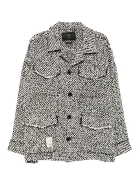 FIVE CM logo-patch shirt jacket Black 5CXLJM00324XPBKX