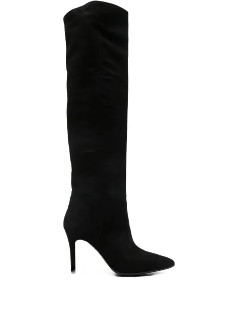 L Arianna suede pointed-toe knee-high boots Black ST1751