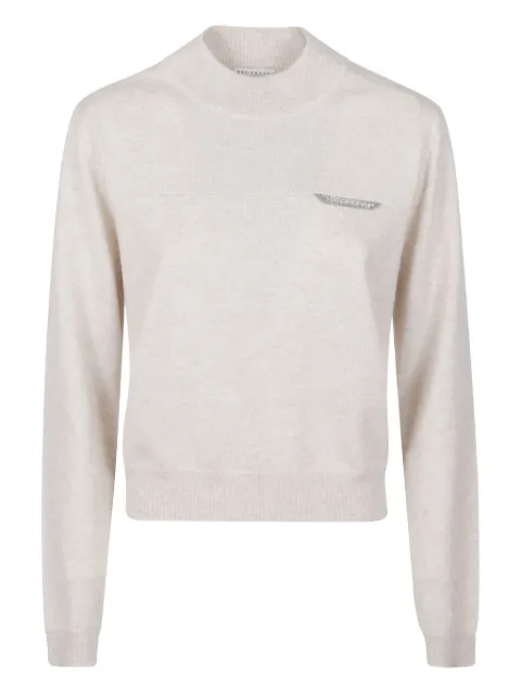 Brunello Cucinelli Monile-cashmere turtleneck sweater Neutrals M12212604C9276