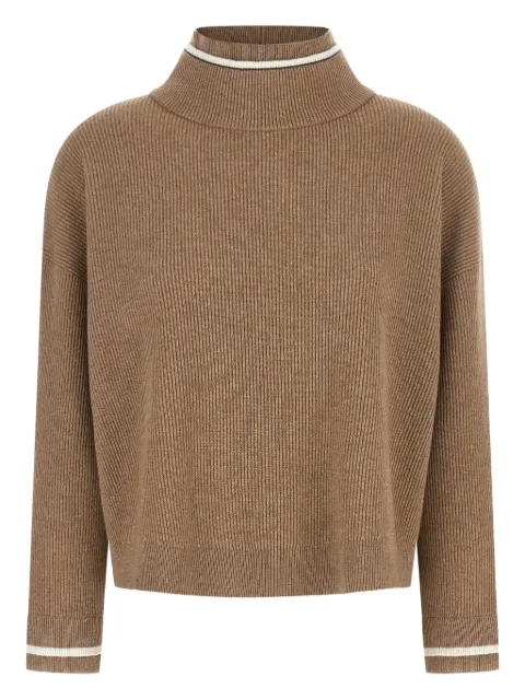 Brunello Cucinelli ribbed high-neck sweater Brown M16222704CFE05