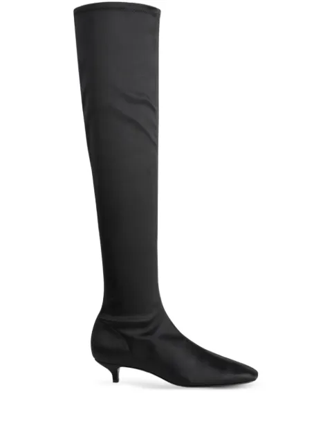 TOTEME 40mm satin knee-high boots Black 254WAS0267FB0503001