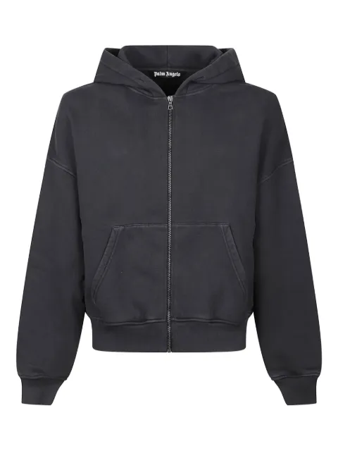 Palm Angels long-sleeve zip-front hoodie Black PMBE02AF25FLE0021310