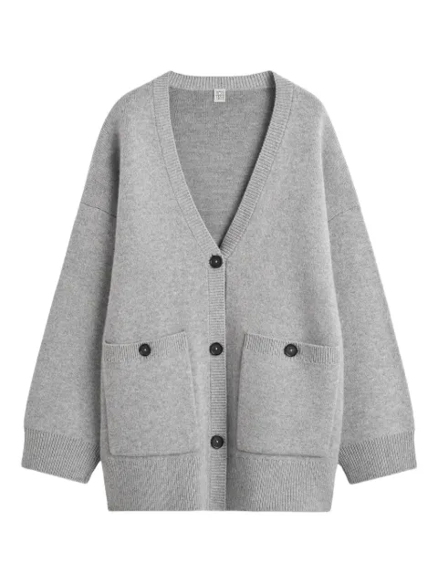 TOTEME pocket v-neck cardigan Grey 254WRT0572YA0126039