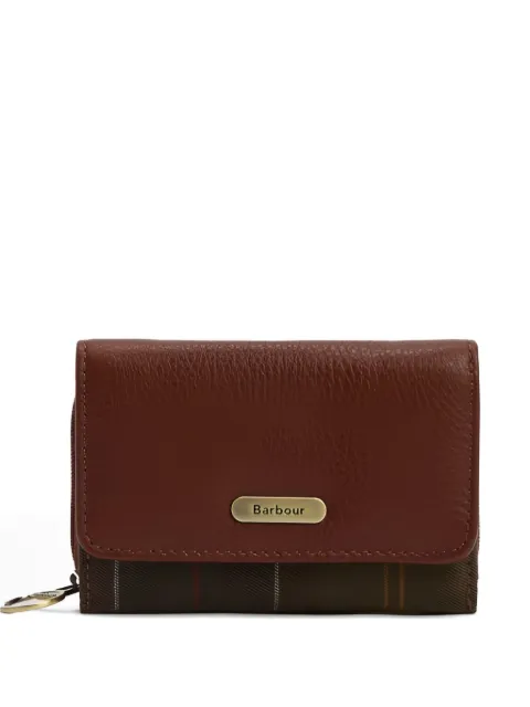 Barbour Rosa leather tartan zip wallet Brown LLG0036BR11