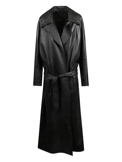 Balenciaga belted lambskin coat Black 813558TRS121000