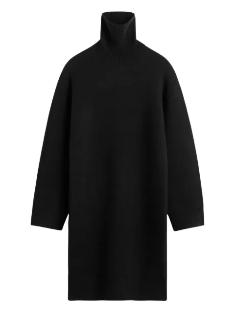 TOTEME turtleneck ribbed knit mini dress Black 254WRD0264YA0126001