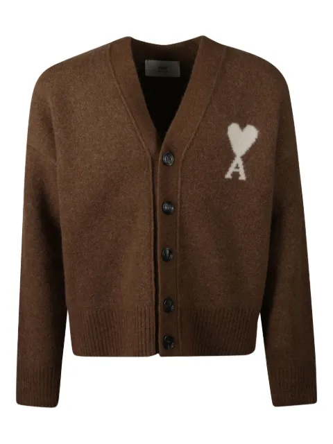 AMI Paris Ami de Coeur cardigan Brown UKC365KN0135217