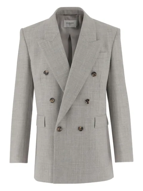 Saint Laurent double-breasted peaked-lapels dinner jacket Grey 835102Y5K321242