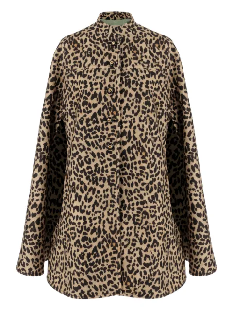 Valentino Garavani animal-print high-neck cape Neutrals BCG4Q09G7