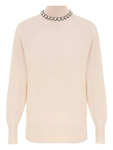 ZIMMERMANN crystal-embellished high-neck sweater White 4959TF251CHLK