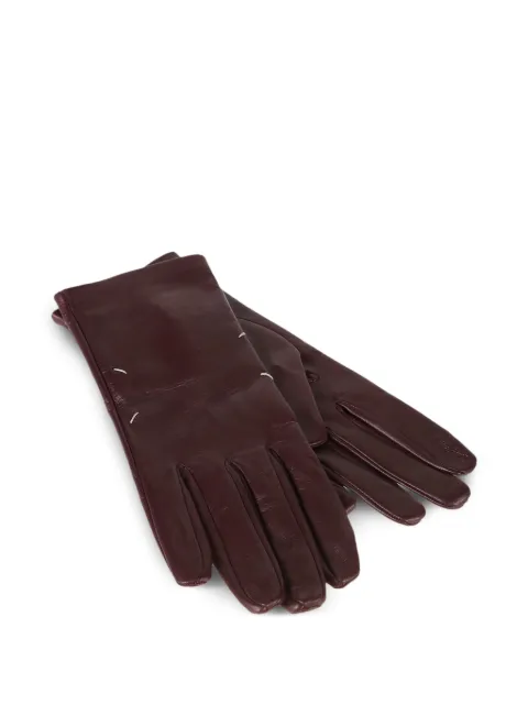Maison Margiela leather fou-stitches gloves Red S51TS0074SY1622392