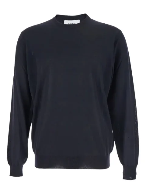 Lardini crewneck ribbed-hem sweater Blue CNLMML436CN64021