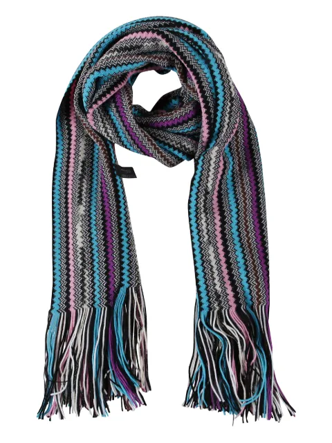 Missoni fringed zig-zag scarf Black MA4EWODA2360002