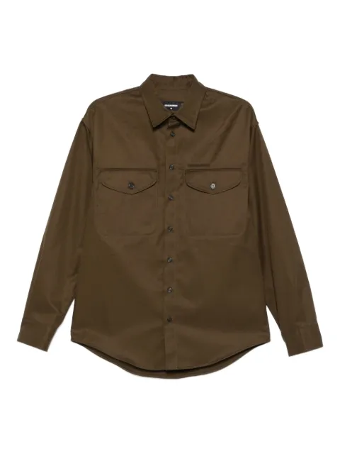 DSQUARED2 Utility double-pocket cotton shirt Brown S71DM0805S41794