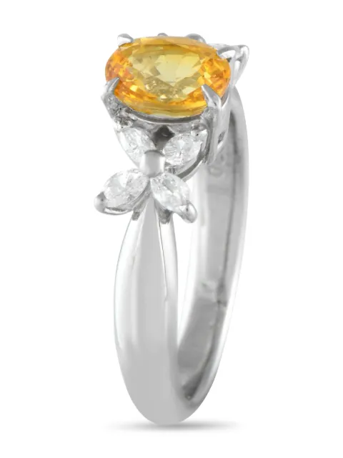 LB Exclusive platinum diamond and sapphire ring Silver MF06073125