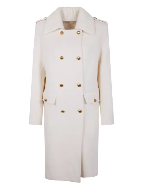 P.A.R.O.S.H. ribbed-collar buttoned coat Neutrals D431805GLEAK25