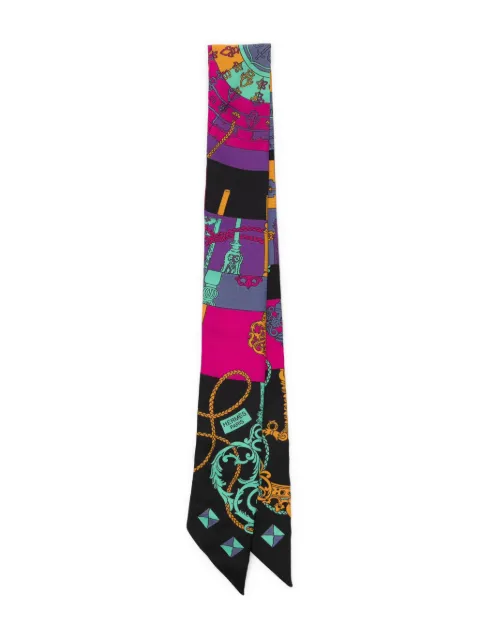 Hermès Pre-Owned Silk Tours de Cles Twilly Noir Fuchsia Vert Black DPAV8835
