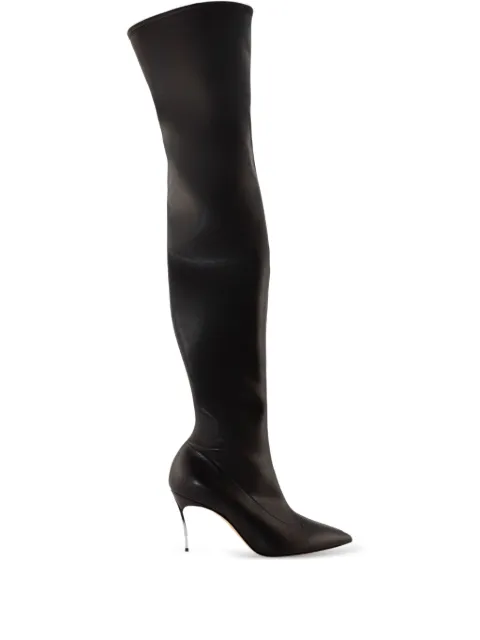 Casadei 80mm pointed-toe stiletto boots Black 1T069Y080MC2274