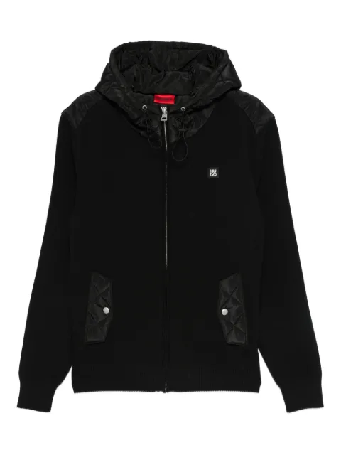 HUGO quilted-pockets hooded jacket Black 50547003