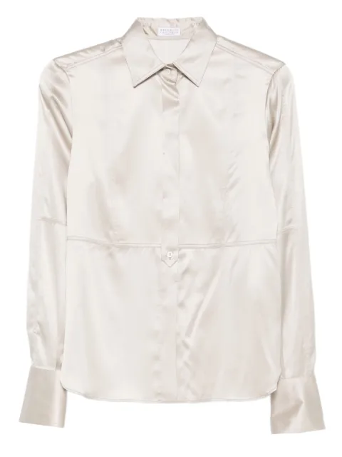 Brunello Cucinelli long-sleeve silk shirt Neutrals M0C59NR516C8561