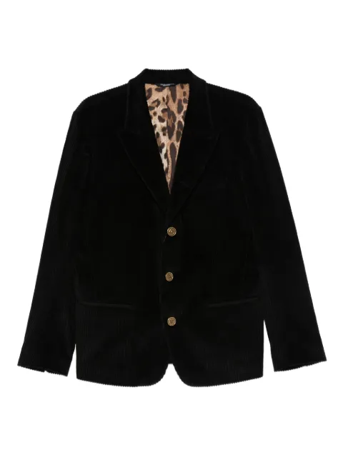Dolce & Gabbana corduroy blazer Black G2VG3ZFUWDU