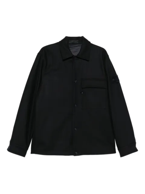 Stone Island patch-pocket wool shirt Blue K2S151200028S0F24