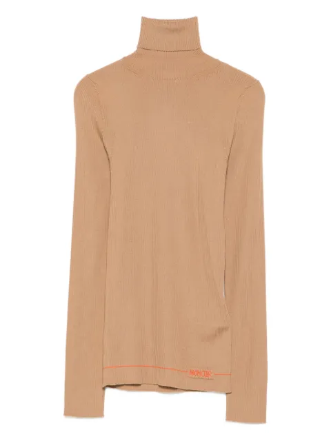 Moncler ribbed-knit turtleneck top Neutrals K20939F00009M1180