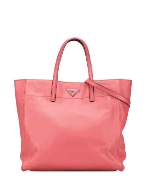 Prada Pre-Owned 2010-2025 Saffiano Soft Tote satchel Pink EN0Q4IX1EXB9NV21