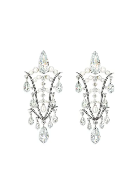 Anabela Chan 14K white gold and rhodium vermeil Supernova sapphire earrings Silver AC19SN04ESWGIP
