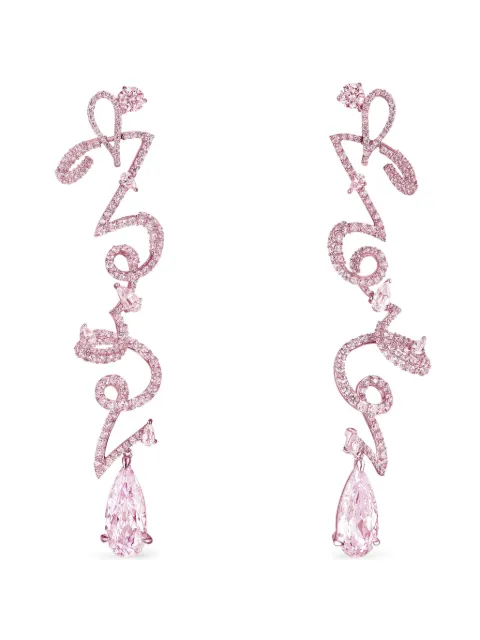 Anabela Chan 14K rose gold and 18K gold vermeil Script sapphire earrings Pink AC22SN13ESRGPS