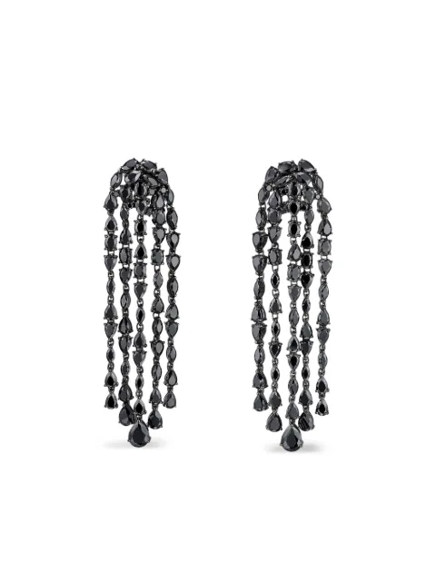 Anabela Chan 14K white gold and rhodium vermeil Cascade diamond earrings Black AC19SN02ESBRBD