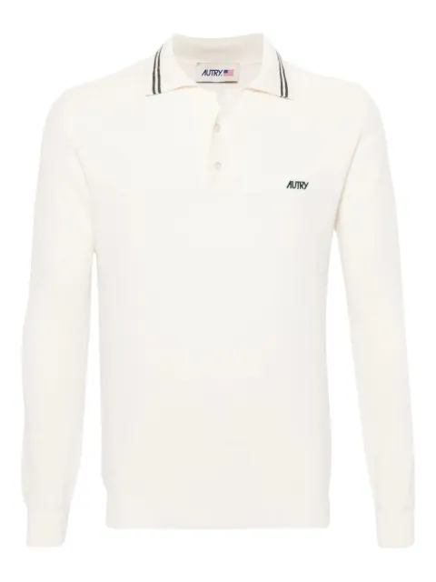 Autry long-sleeve polo shirt Neutrals POPXN3KC