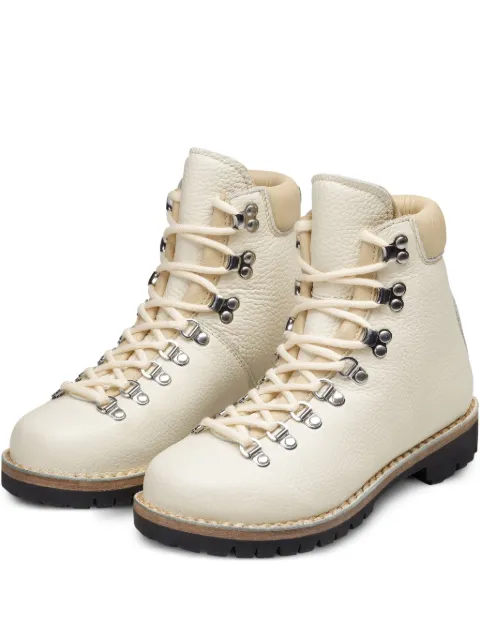 SENTIER Nora leather lace-up boots White NORAPANNAPLCROMATO