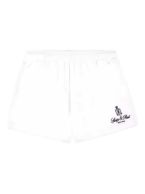 Sporty & Rich Vendome logo-embroidered shorts White SH001602231WH012
