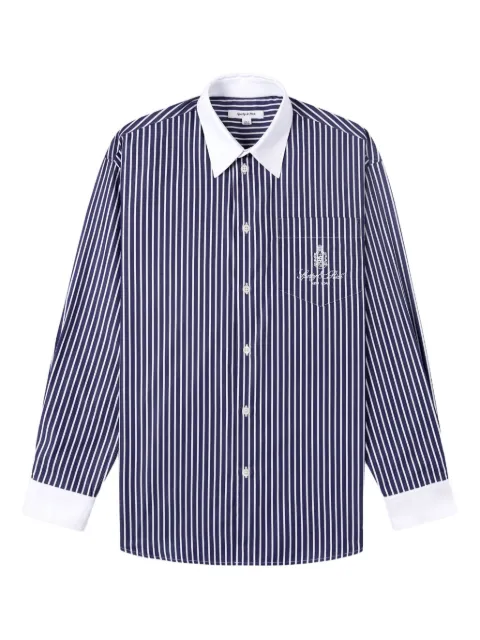 Sporty & Rich striped embroidered shirt Blue SI006602231ST082