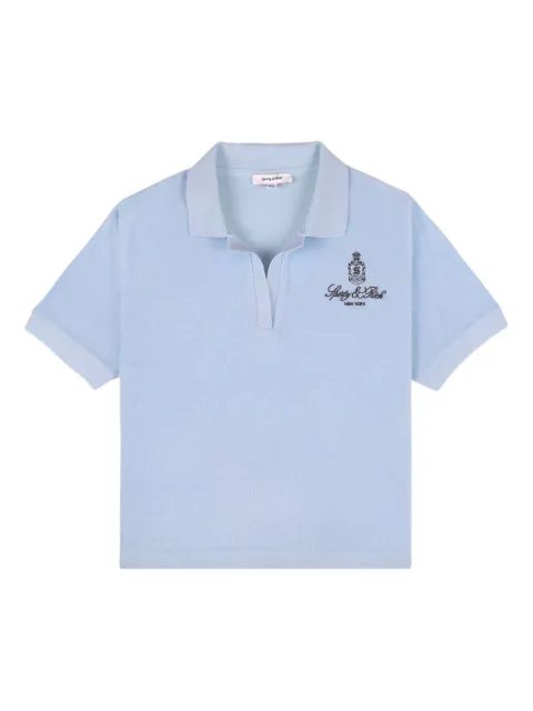 Sporty & Rich logo-embroidered short-sleeve polo shirt Blue TO001602231BL902