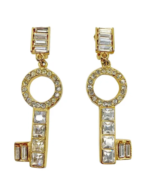 Jennifer Gibson Jewellery 1980s Ugo Correani crystal-embellished Statement earrings Gold JGJUGOKEYERG