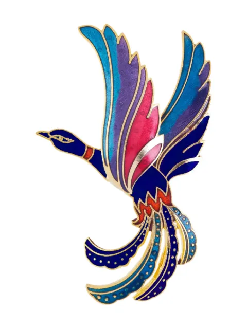 Susan Caplan Vintage 1980s Paradise Bird brooch Blue PN025050