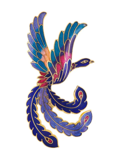 Susan Caplan Vintage 1980s Paradise bird brooch Blue PN025053