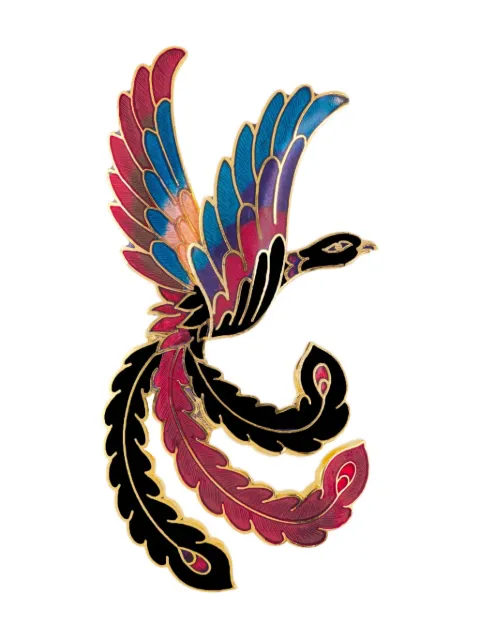 Susan Caplan Vintage 1980s Paradise Bird brooch Black PN025054