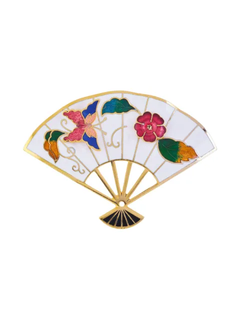 Susan Caplan Vintage 1980s Fan brooch White PN025016