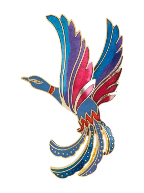 Susan Caplan Vintage 1980s Paradise bird brooch Blue PN025052