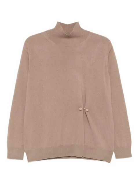 Fabiana Filippi high-neck button-detail sweater Neutrals MAD215F058